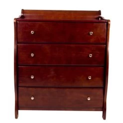 Sleigh Chest Of 4 Drawers - Walnut