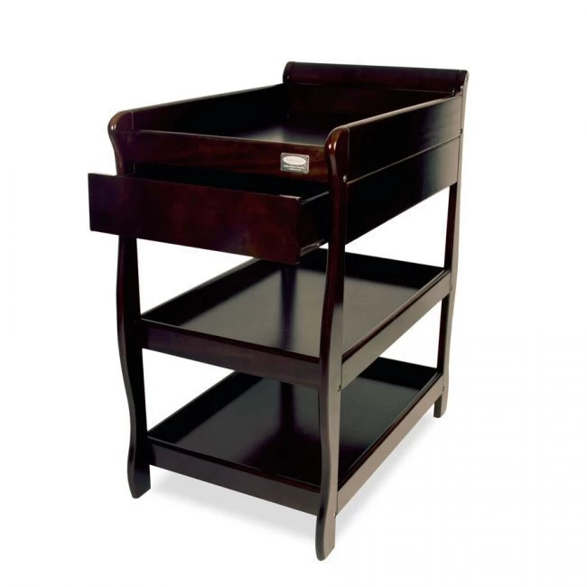 Sleigh Change Table With Draw - English Oak 4 Sleigh Change Table With Draw - English Oak - Image 4