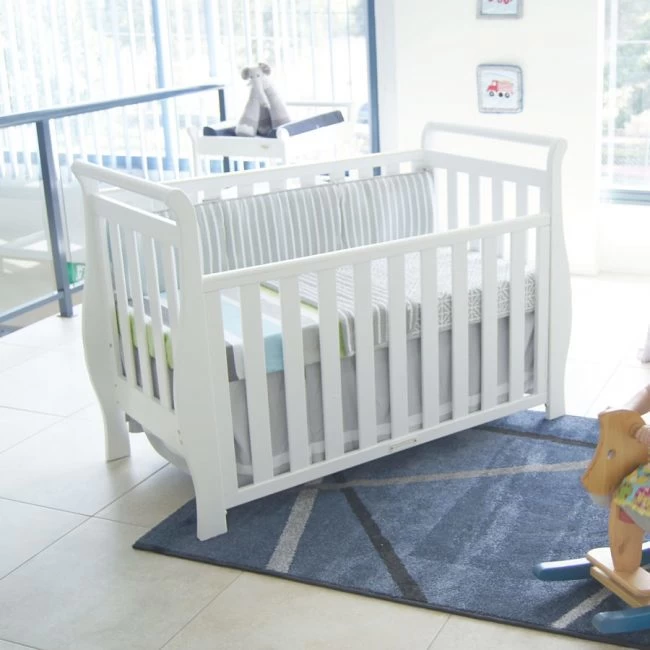 Georgia Sleigh Luxx Cot - White 2 Georgia Sleigh Luxx Cot - White - Image 2