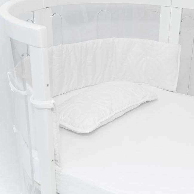 Amani Bebe Pillow & Bumper Set - White 1 Amani Bebe Pillow & Bumper Set - White