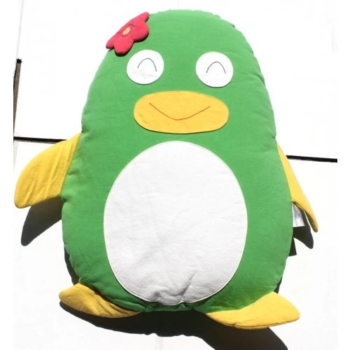 Penguin Cuddling Cushion Green 1 Penguin Cuddling Cushion Green