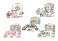 Kaper Kidz Price For 5 Assorted 15Pcs Tin Tea Set In Carrycase