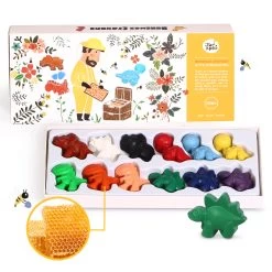 Jarmelo Beeswax Crayon In Colour Box-Cute Dinosaurs 12 Colors