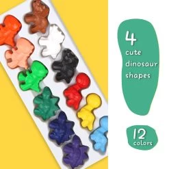Jarmelo Beeswax Crayon In Colour Box-Cute Dinosaurs 12 Colors -KidKraft Store E01 JA92989 3