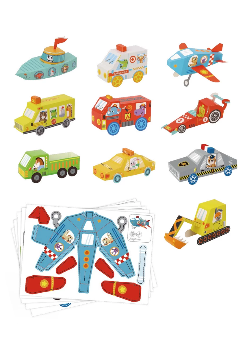 Tookyland 3D Paper Model Vehicles Craft Kit 1 Tookyland 3D Paper Model Vehicles Craft Kit