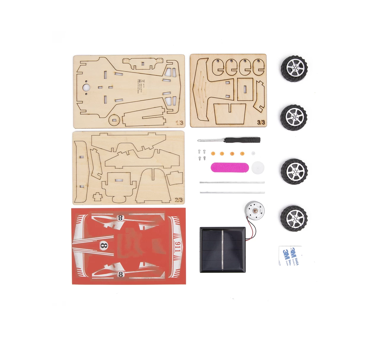 Tookyland Diy 3D Wooden Cars - Solar Racing Car Craft Kit 2 Tookyland Diy 3D Wooden Cars - Solar Racing Car Craft Kit - Image 2