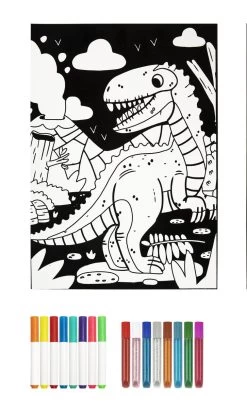 Tookyland Velvet Coloring Kit - Dinosaur Craft Kit -KidKraft Store E01 LT107A 1