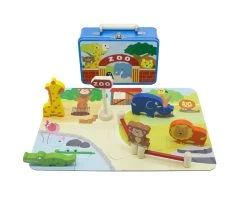 Zoo Playset In Tin Case
