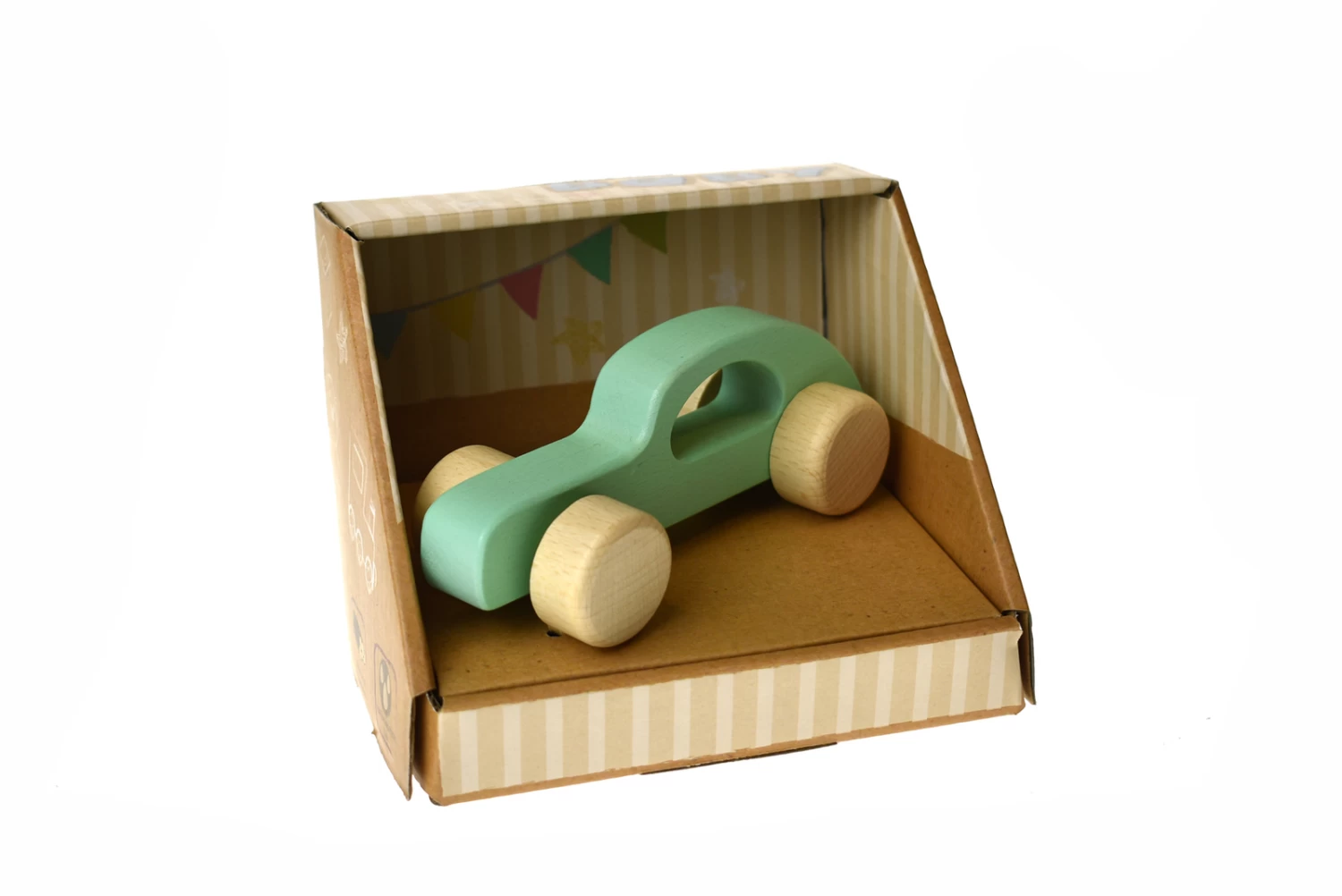 Calm & Breezy Calm & Breezy Wooden Car Green 4 Calm & Breezy Calm & Breezy Wooden Car Green - Image 4