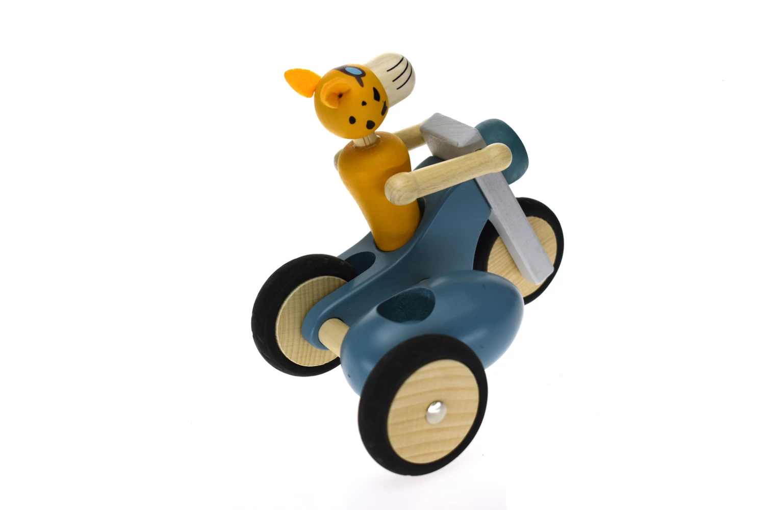 Kaper Kidz Retro Lge Motor Tricycle With Cute Leopard Driver Blue 4 Kaper Kidz Retro Lge Motor Tricycle With Cute Leopard Driver Blue - Image 4