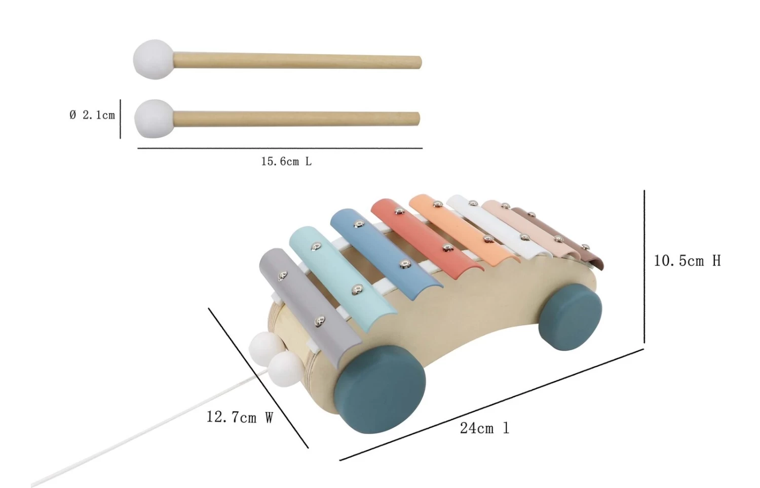 Calm & Breezy Calm & Breezy Pull A Long Xylophone Car 2 Calm & Breezy Calm & Breezy Pull A Long Xylophone Car - Image 2