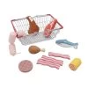 Kaper Kidz Wooden Meat & Fish Playset With Metal Basket