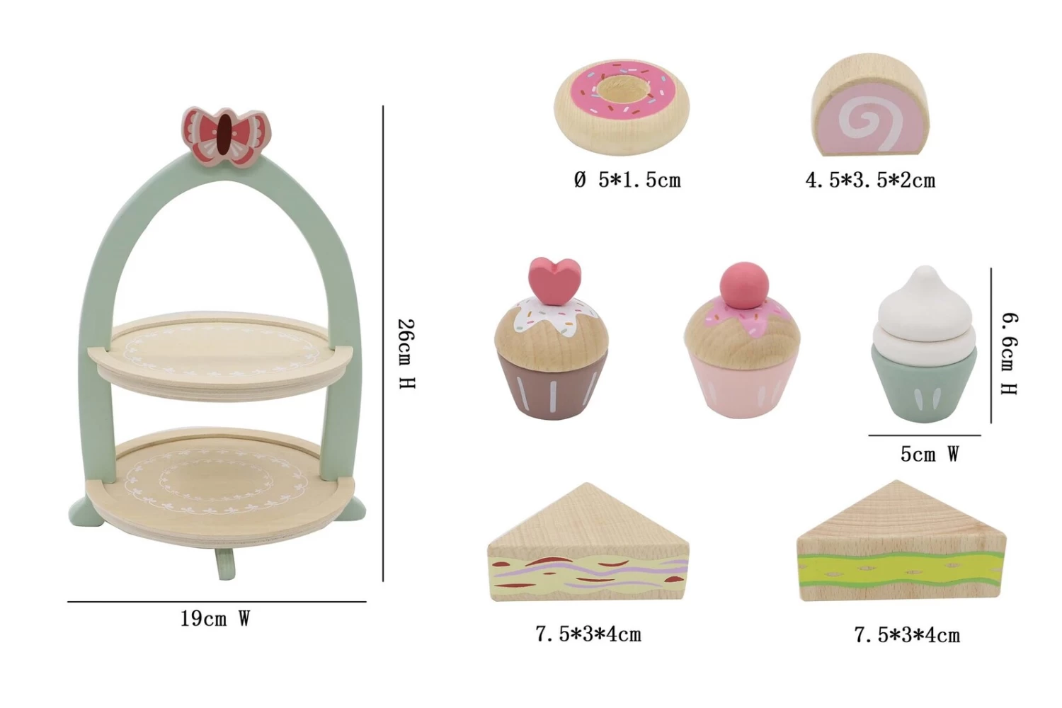 Kaper Kidz Wooden High Tea Stand Playset 4 Kaper Kidz Wooden High Tea Stand Playset - Image 4