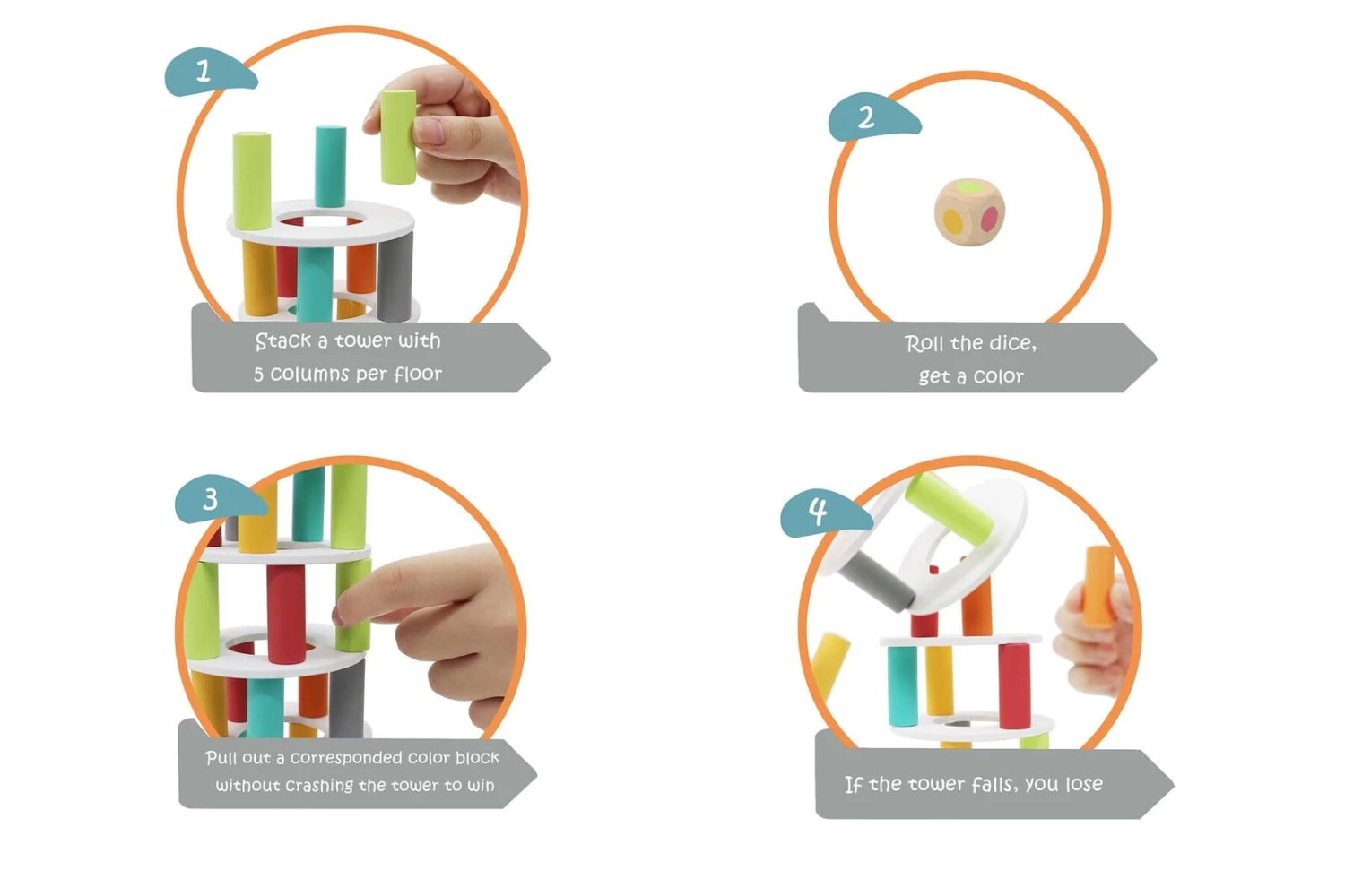 Kaper Kidz Wooden Pisa Tower Balancing Game 3 Kaper Kidz Wooden Pisa Tower Balancing Game - Image 3