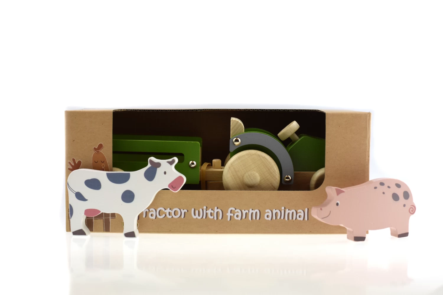 Kaper Kidz Wooden Tractor With Farm Animal 2 Kaper Kidz Wooden Tractor With Farm Animal - Image 2