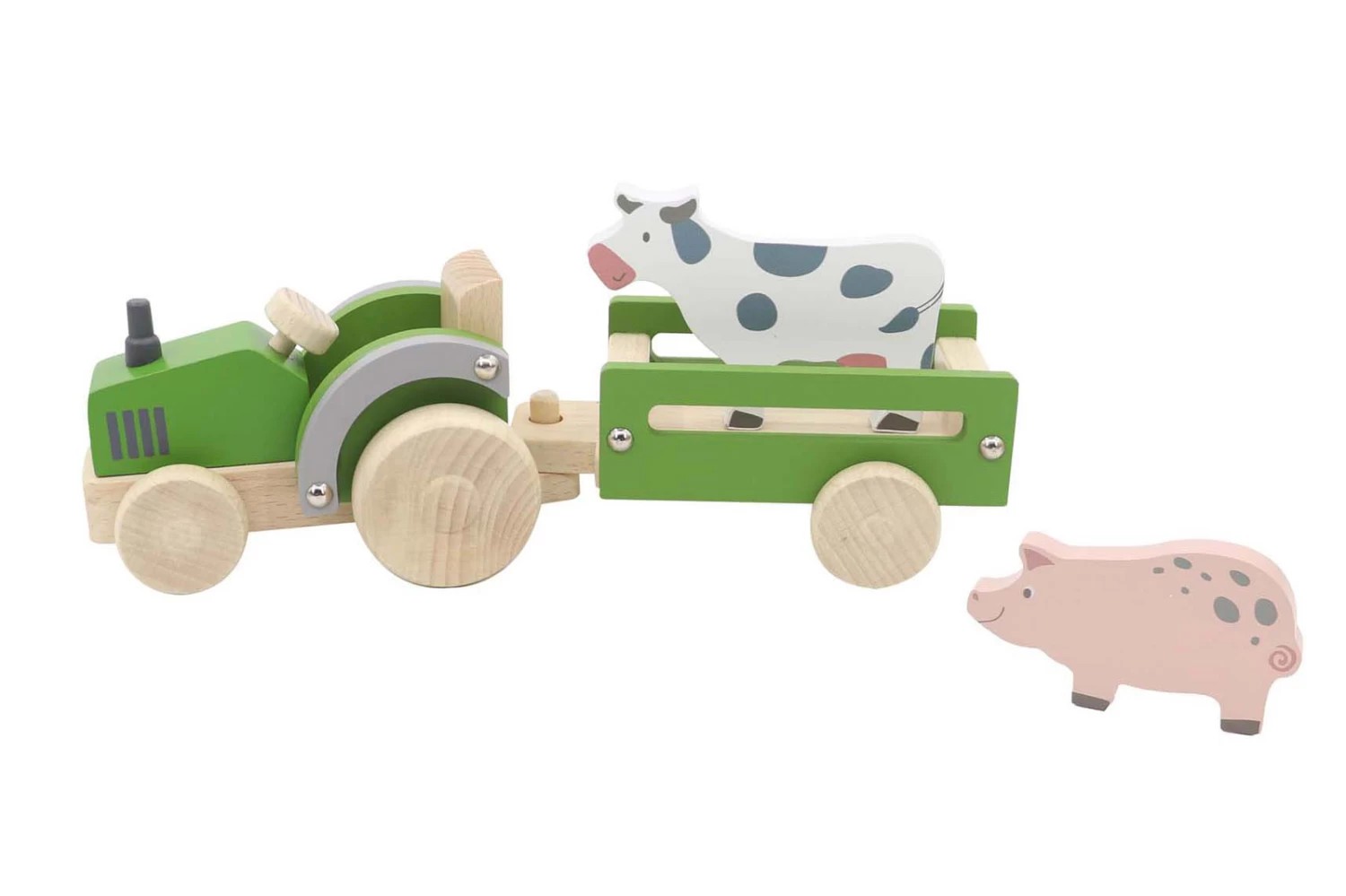 Kaper Kidz Wooden Tractor With Farm Animal 1 Kaper Kidz Wooden Tractor With Farm Animal