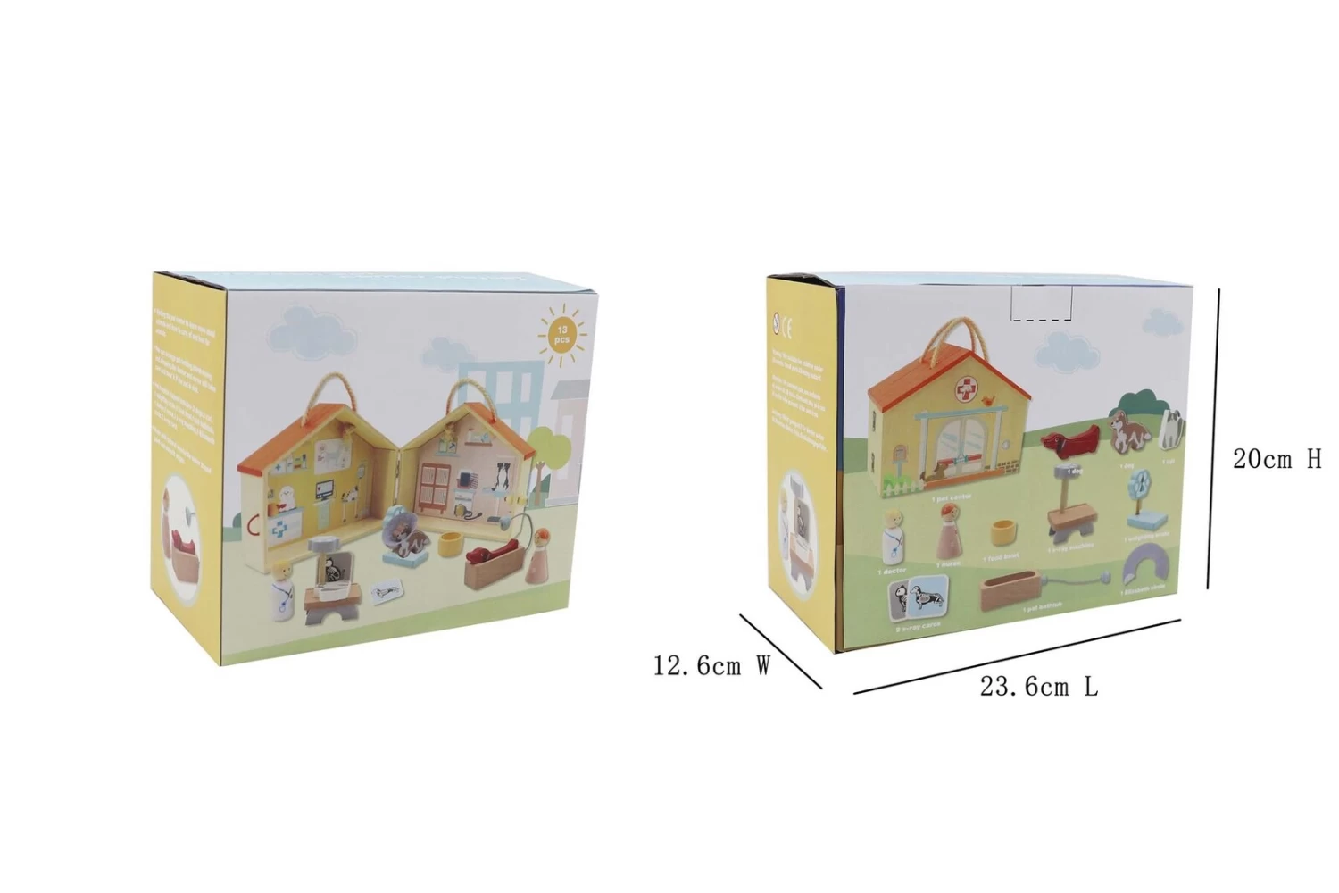 Kaper Kidz Wooden Portable Veterinary Pet Hospital Playset 2 Kaper Kidz Wooden Portable Veterinary Pet Hospital Playset - Image 2