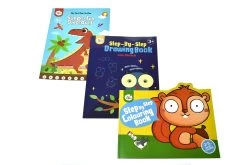 JarMelo Bulk 3 Dot-To-Dot Dinosaurs/Colouring/Drawing Books