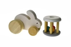 Calm & Breezy Calm & Breezy Wooden Rattle + Rabbit