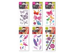 Tattot Temporary Tattoo Set Of 6 Butterfly & Flower