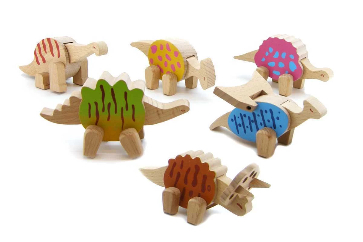Kaper Kidz Price For One - Assorted Wooden Dinosaur - 6 Colour 1 Kaper Kidz Price For One - Assorted Wooden Dinosaur - 6 Colour