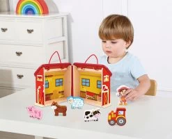 Tooky Toy Farm Playset With Carry Box -KidKraft Store E01 TK489 2