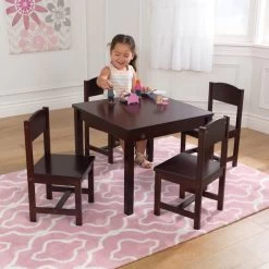 Kidkraft Farmhouse Table & 4 Chairs - Espresso