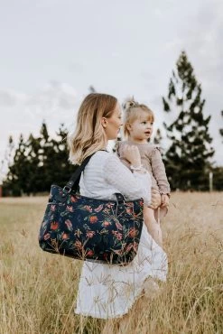 OiOi Tote Nappy Bag - Botanical Navy -KidKraft Store O01 7036 6