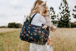 OiOi Tote Nappy Bag - Botanical Navy -KidKraft Store O01 7036 7