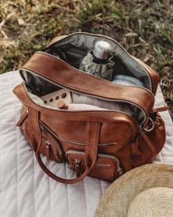 Oioi Nappy Bag Carry All - Tan Faux Leather -KidKraft Store O01 7052 3