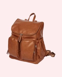 Oioi Nappy Backpack - Tan Faux Leather