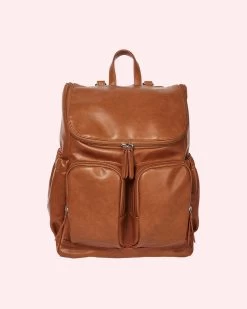 Oioi Nappy Backpack - Tan Faux Leather -KidKraft Store O01 7054 6