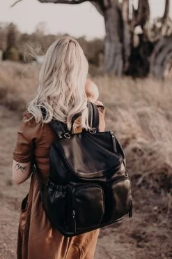 OiOi Faux Leather Nappy Backpack - Black -KidKraft Store O01 7055 7